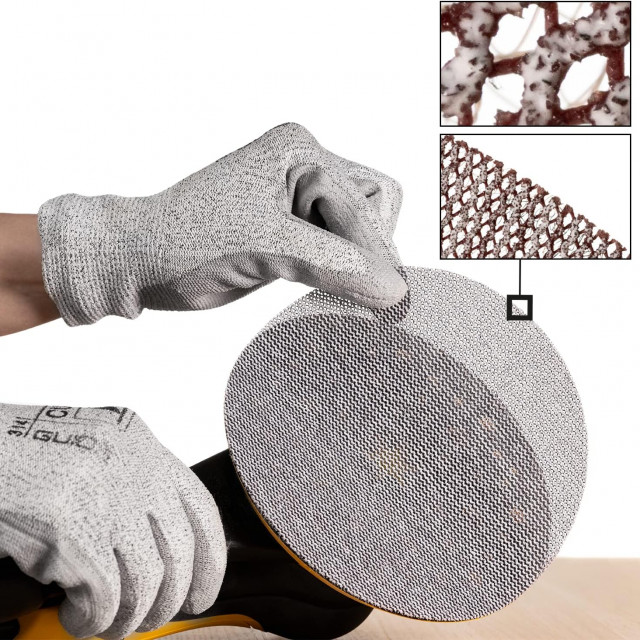 5吋(125mm) 網狀圓盤砂紙 型號:Abranet,試用套組 8種號數各6片,共48片,背面植絨【芬蘭MIRKA】