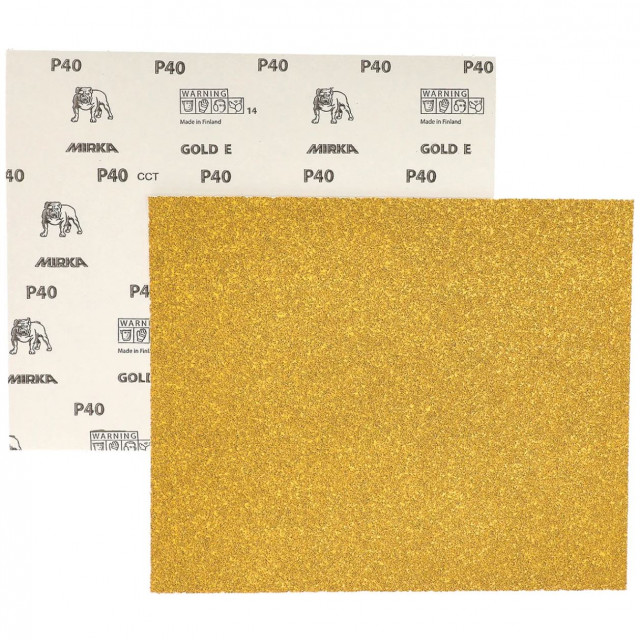 Gold 黃金方砂紙 230x280mm 試用套組 (10種號數各5片,共50片)【芬蘭MIRKA】