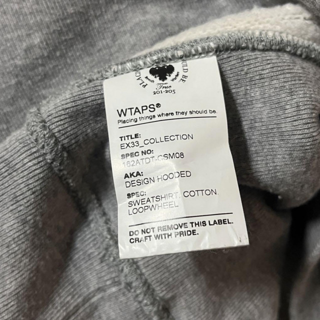 肌触りがいい 16AW Grey WTAPS M DESIGN HOODED LOOPWHEEL madness L ...