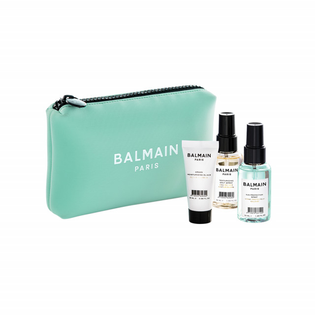 BALMAIN 粉綠化妝包 COSMETIC BAG