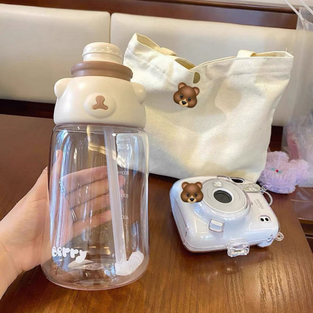 🏷 韓系可愛小熊吸管水瓶