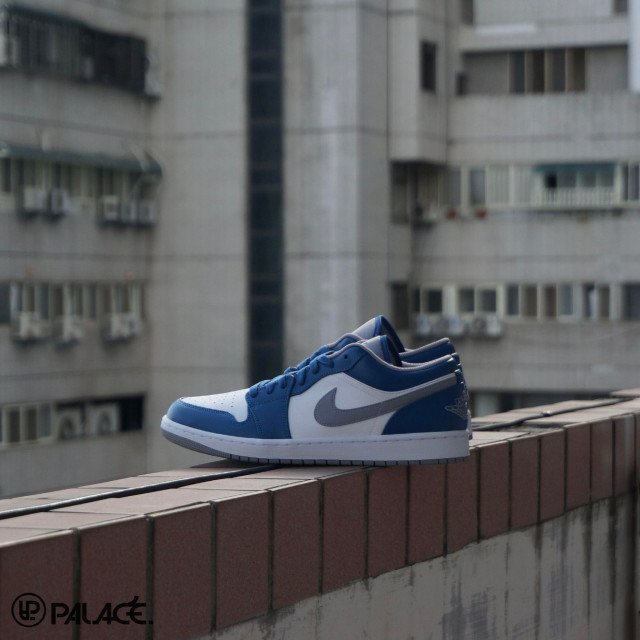 AIR JORDAN 1 LOW TRUE BLUE 午夜藍白灰藍白藍AJ1 低筒休閒鞋【553558