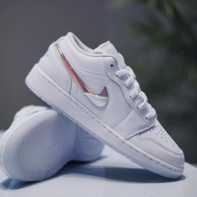 限時特價新品】Air Jordan 1 Low gs 冰雪奇緣星空沙炫彩低筒流沙aj1全