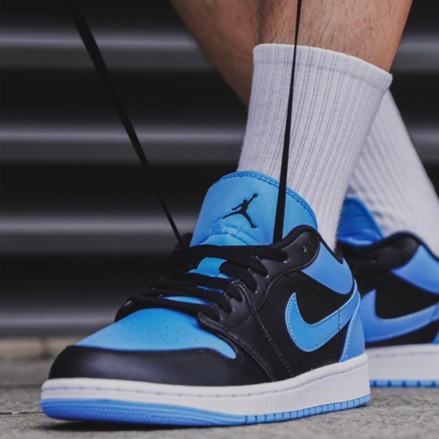 現貨新款】Nike Air Jordan 1 Low 男黑藍北卡藍黑頭低筒大學藍黑腳趾