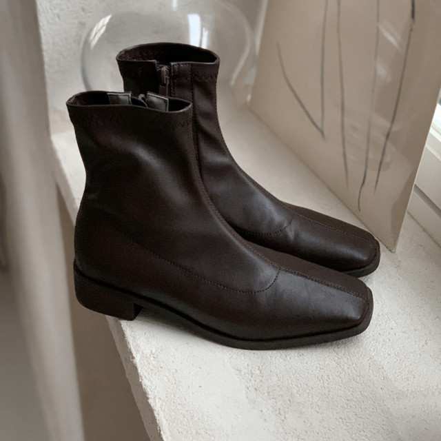 [SLOWAND made] Lento boots 小方頭軟皮短靴-2color