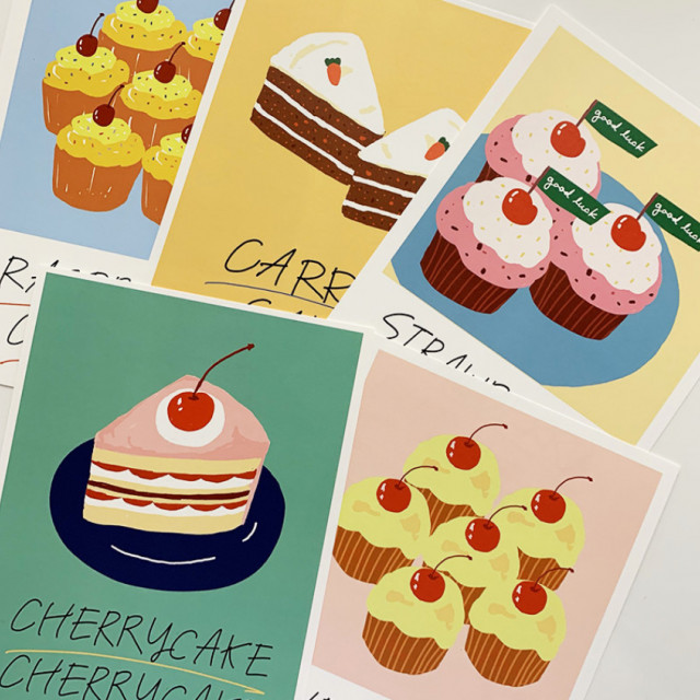 SHOP1107 甜點蛋糕裝飾海報-5type